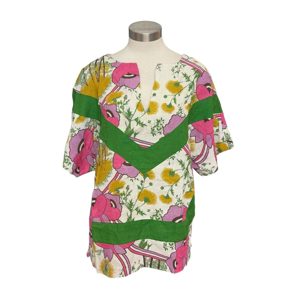 NWT Rachel Comey Top Tunic 100% Linen Parigi Poppy Floral Sz. M/L $495